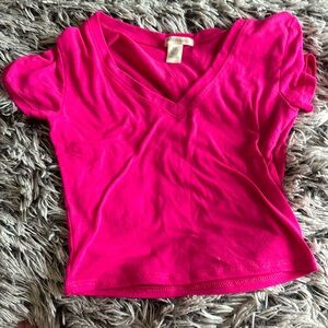 Pink V Cut Top